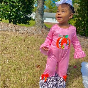 Pumpkin-Cow Ruffle Romper